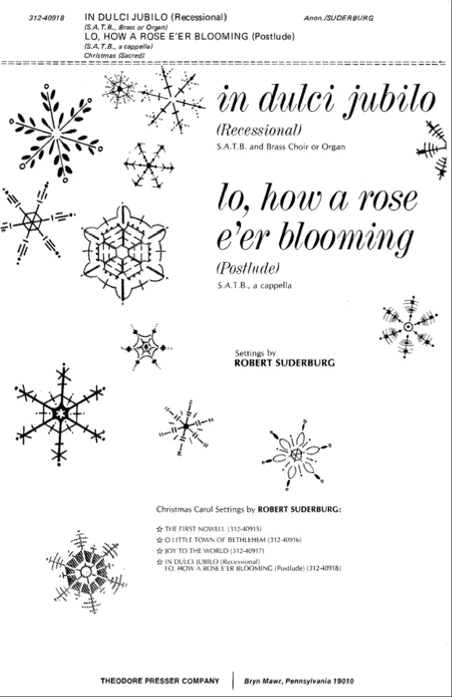In Dulci Jubilo (Recessional) / Lo, How A Rose E'er Blooming (Postlude) 4-Part scores gallery preview page 1