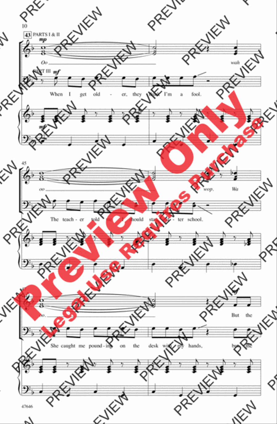 Bang the Drum All Day 3-Part scores gallery preview page 10