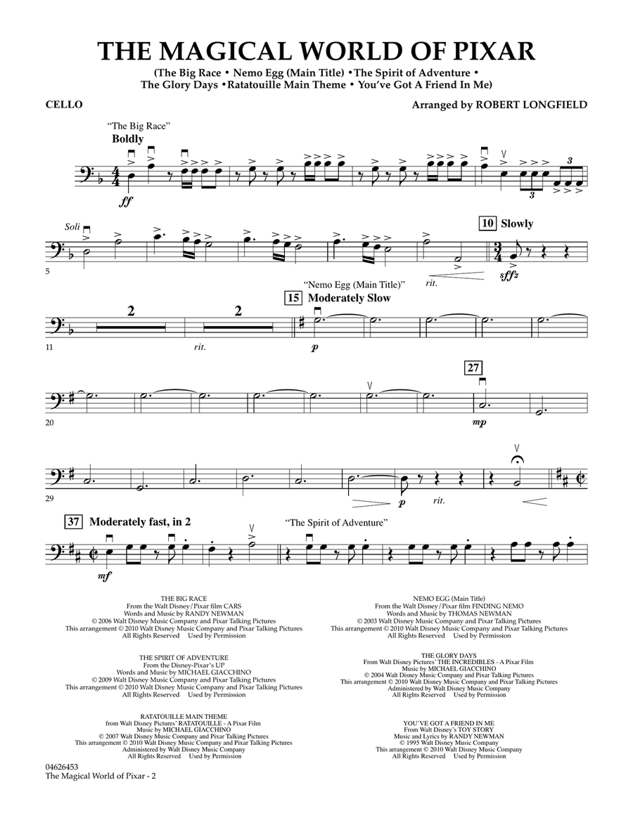 The Magical World Of Pixar - Cello Orchestra scores gallery preview page 1
