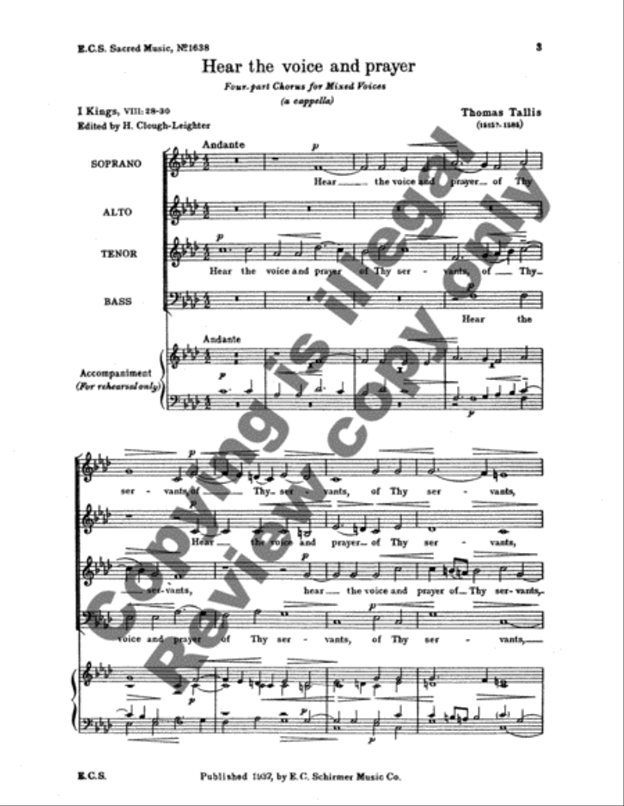 Hear The Voice and Prayer 4-Part scores gallery preview page 3