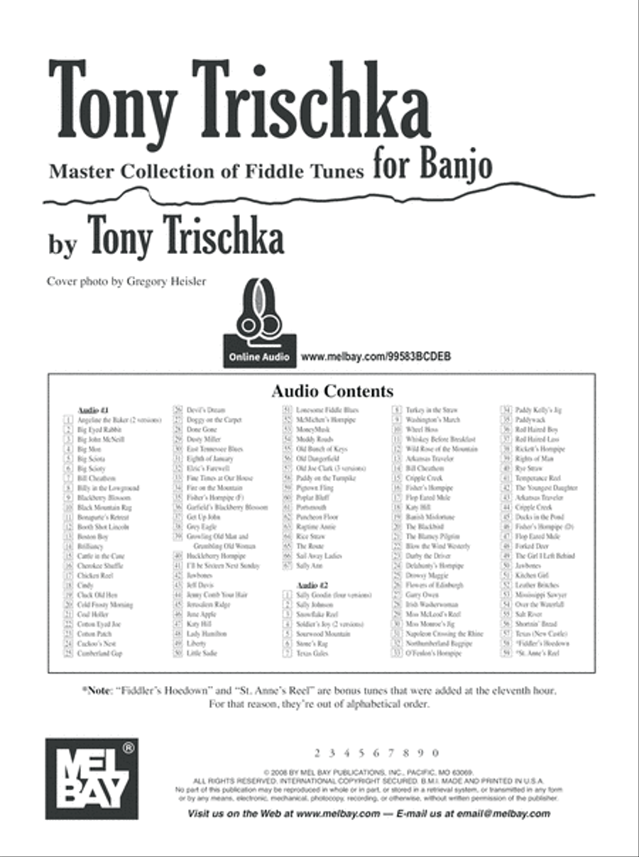 Tony Trischka Master Collection of Fiddle Tunes for Banjo image number null