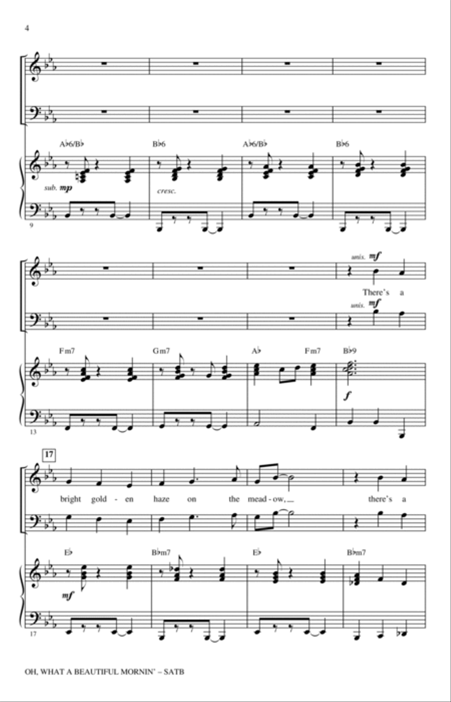 Oh, What A Beautiful Mornin' (from Oklahoma!) (arr. Kirby Shaw) 4-Part scores gallery preview page 2