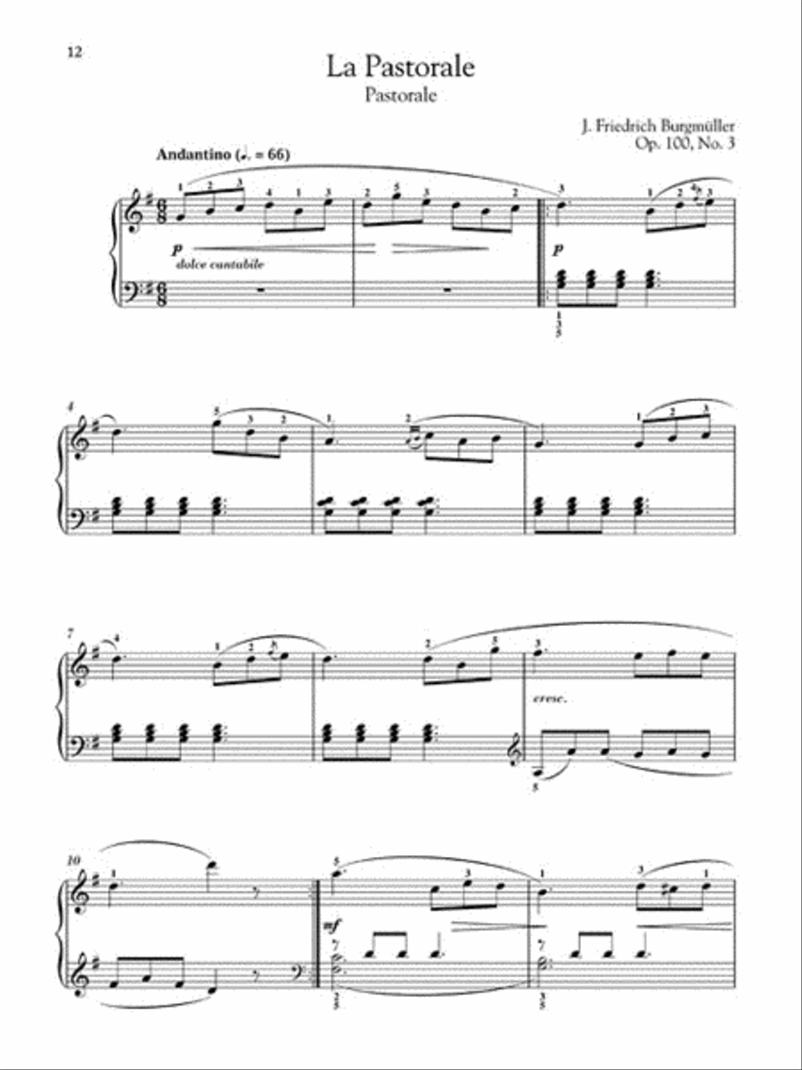 Burgmüller – 25 Progressive Studies, Opus 100 Piano Method scores gallery preview page 6