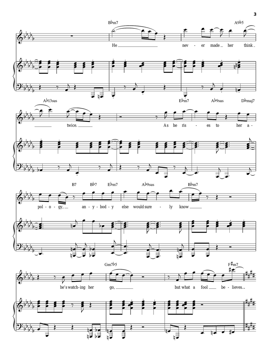 What A Fool Believes Piano, Vocal scores gallery preview page 3