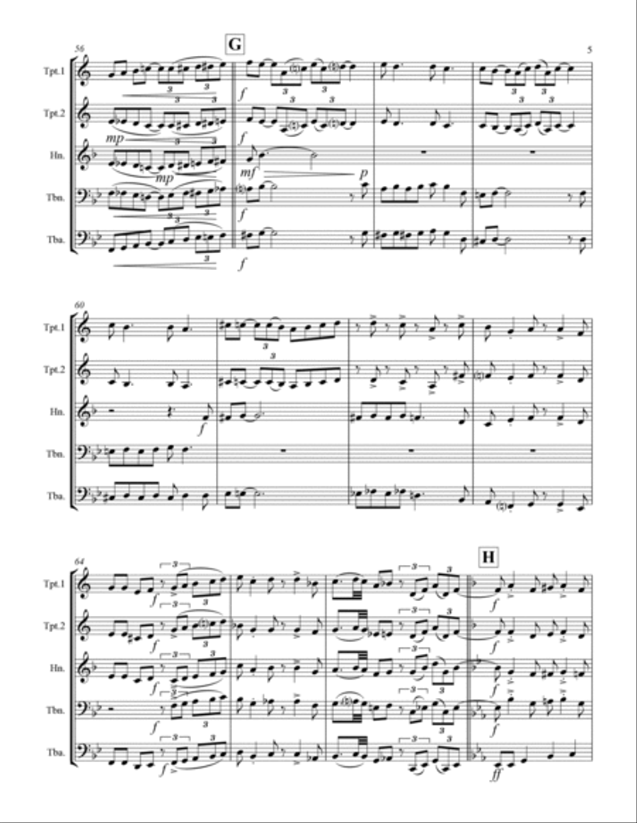 Sentimental Journey Brass Ensemble scores gallery preview page 6