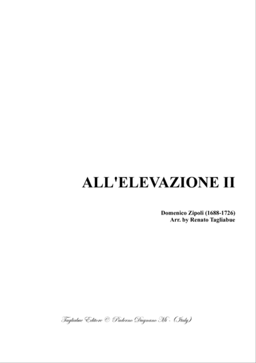 TOCCATA ALL'ELEVAZIONE II in C Maior - D. Zipoli - Arr. for SATB Choir in vocalization 4-Part scores gallery preview page 1