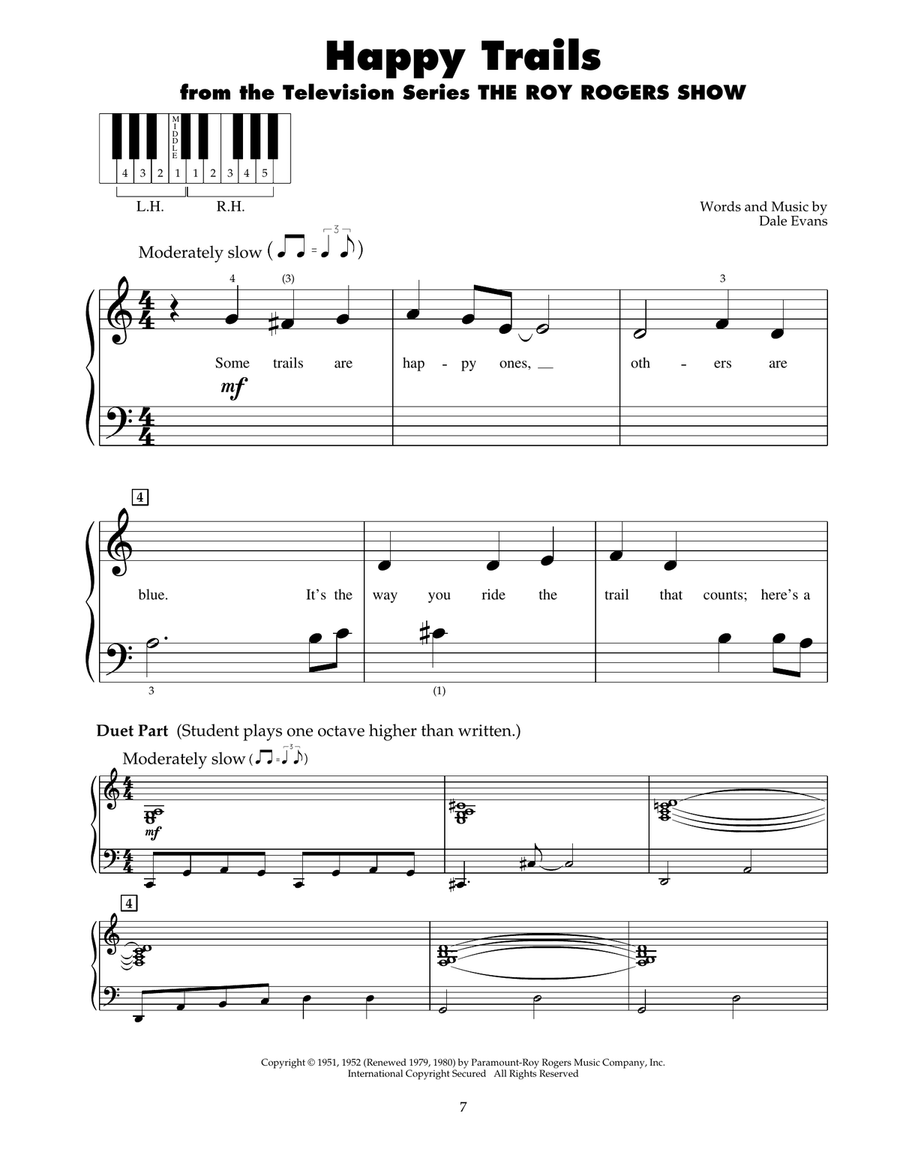 Happy Trails Happy Trails Piano scores gallery preview page 1