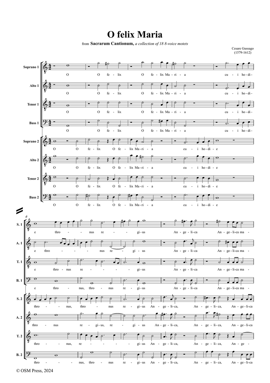 Gussago-O felix Maria,for A cappella 4-Part scores gallery preview page 2
