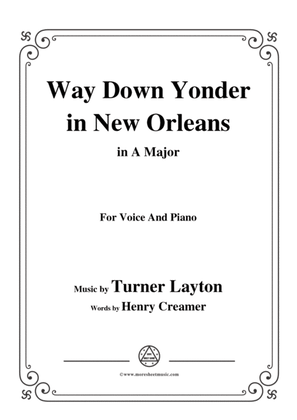 Turner Layton-Way Down Yonder in New Orleans,in A Major,for Voice&Pno