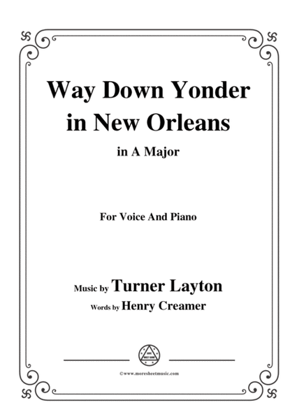Turner Layton-Way Down Yonder in New Orleans,in A Major,for Voice&Pno image number null