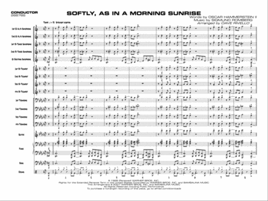 Softly, As in a Morning Sunrise Jazz Ensemble scores gallery preview page 2