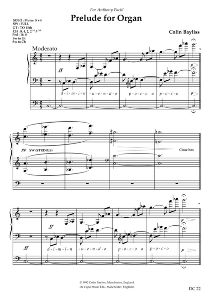Prelude for Organ Organ Solo scores gallery preview page 1
