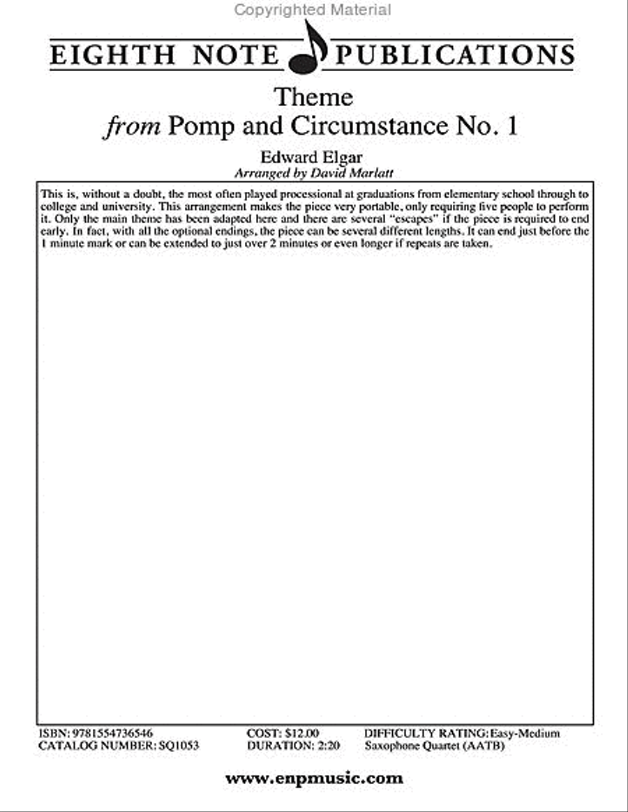 Pomp and Circumstance No. 1 (Theme) Small Ensemble scores gallery preview page 2