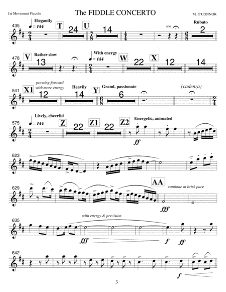 The Fiddle Concerto (wind parts – violin and symphony orchestra) Full Orchestra scores gallery preview page 6