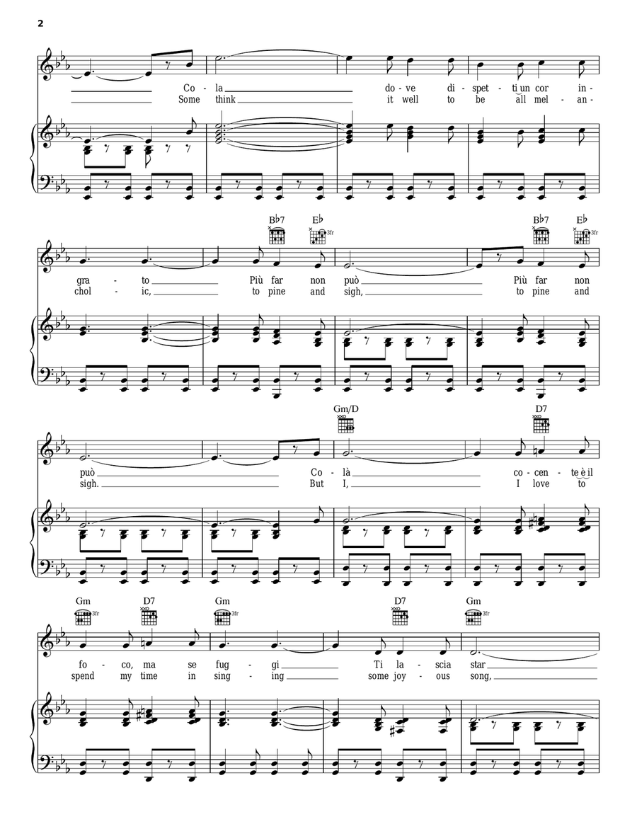 Funiculi Funicula Piano, Vocal, Guitar scores gallery preview page 2