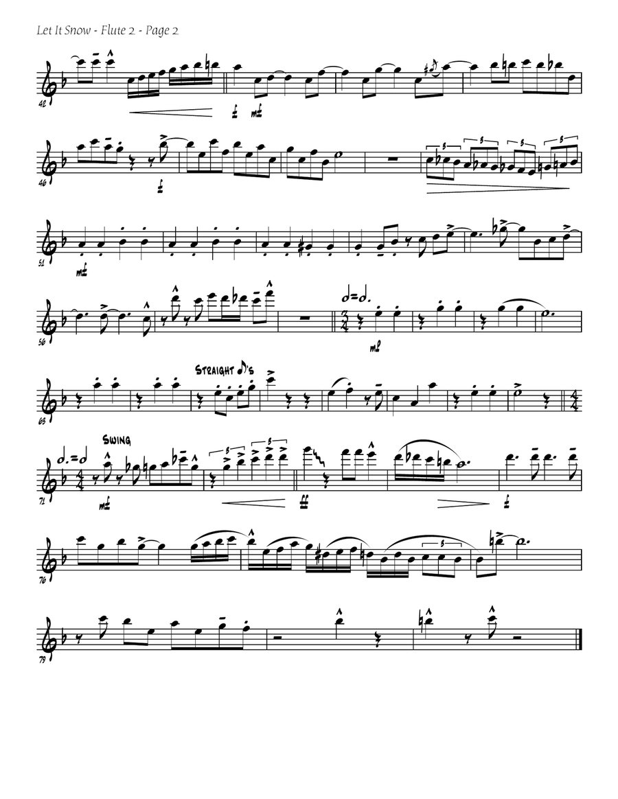 Let It Snow! Let It Snow! Let It Snow! Flute Quartet scores gallery preview page 4