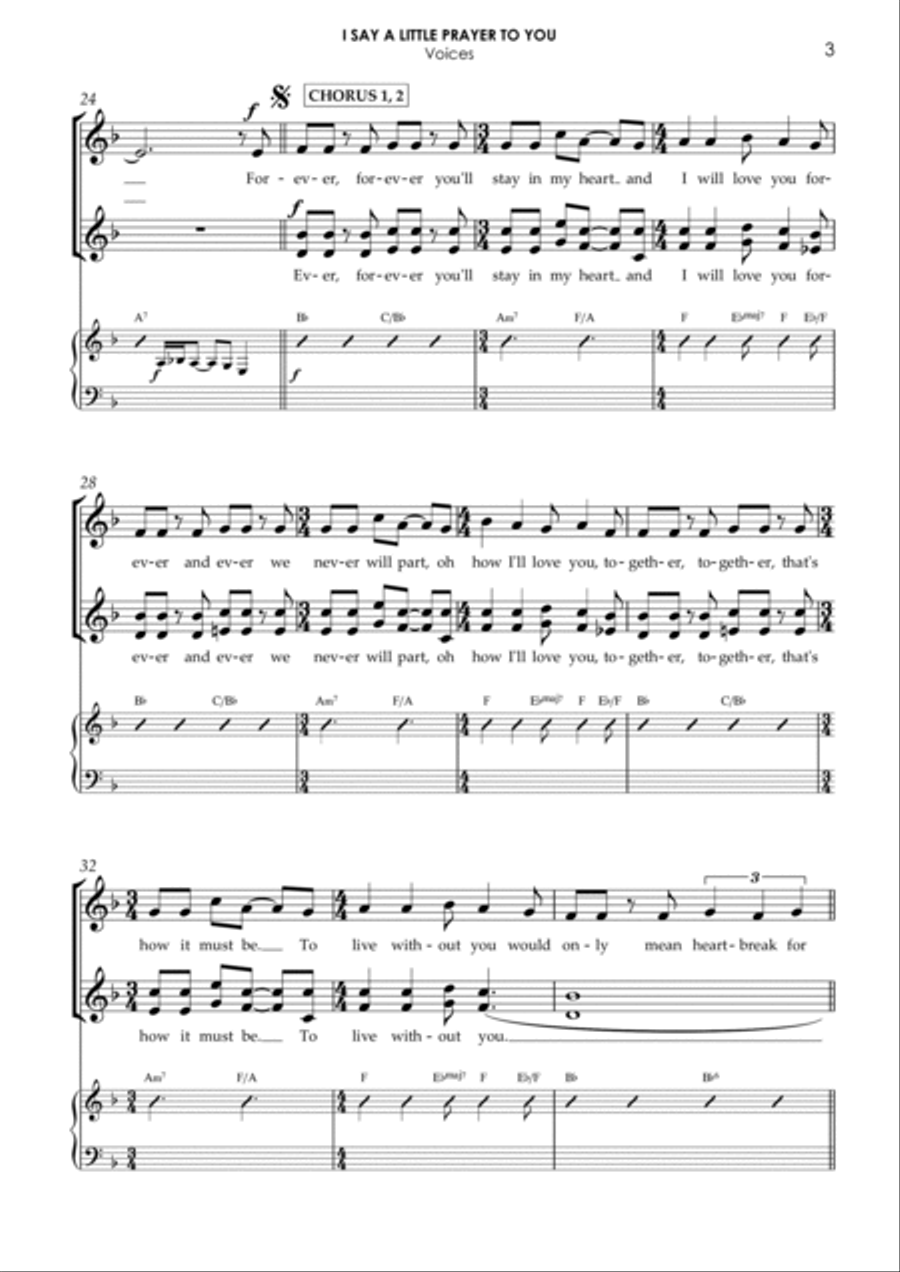 I Say A Little Prayer - Score Only Jazz Ensemble scores gallery preview page 3