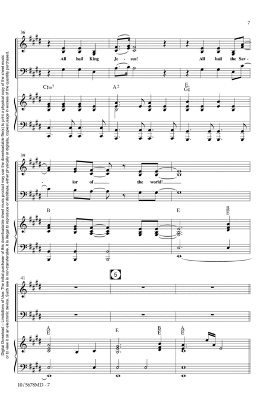 All Hail King Jesus 4-Part scores gallery preview page 7