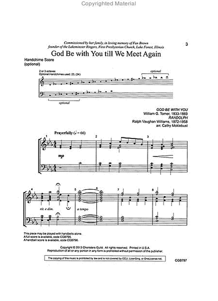 God Be With You Till We Meet Again - Handchime Score image number null