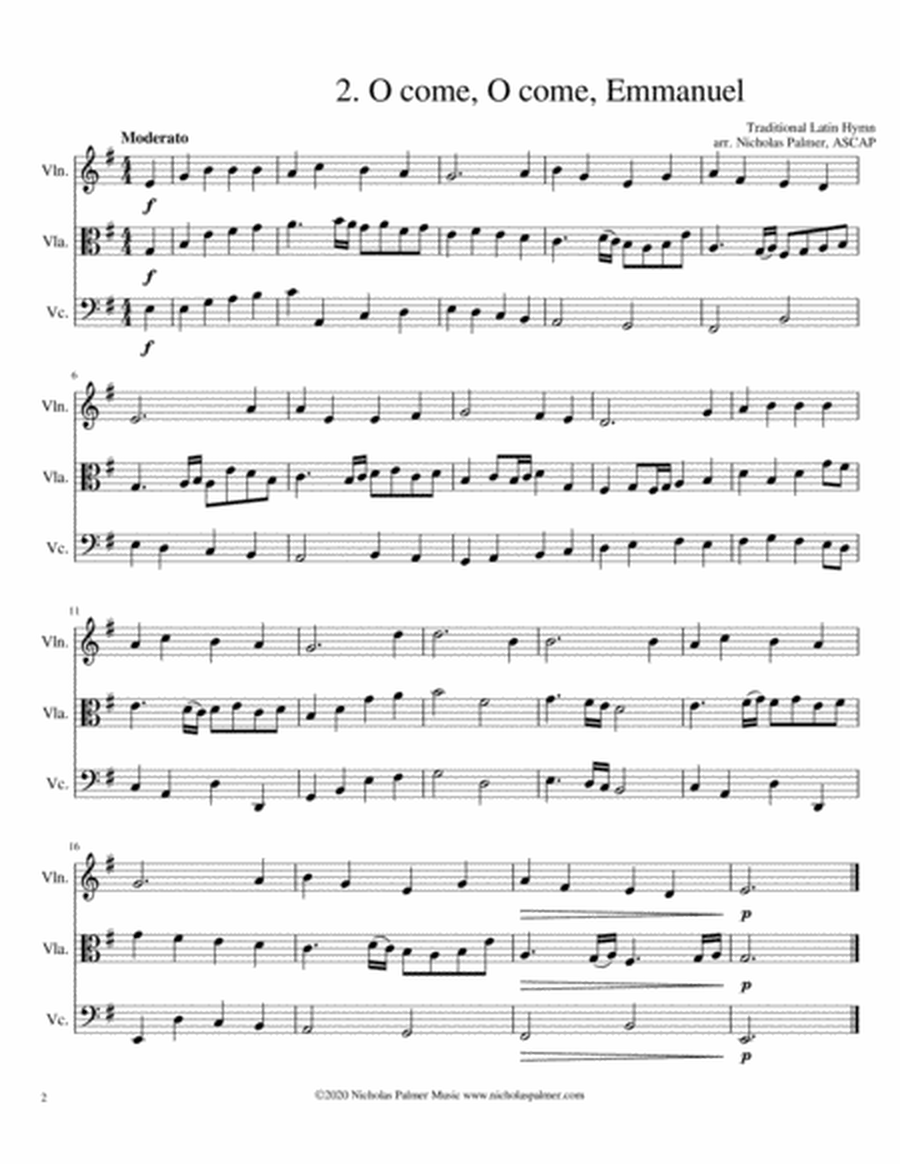10 Christmas Carol Arrangements for String Trio - vol. 2