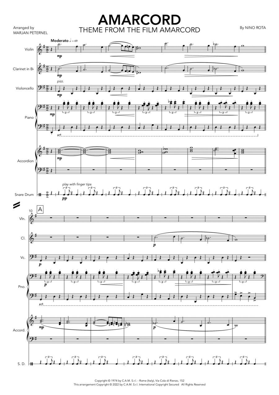 Amarcord Amarcord Clarinet scores gallery preview page 1
