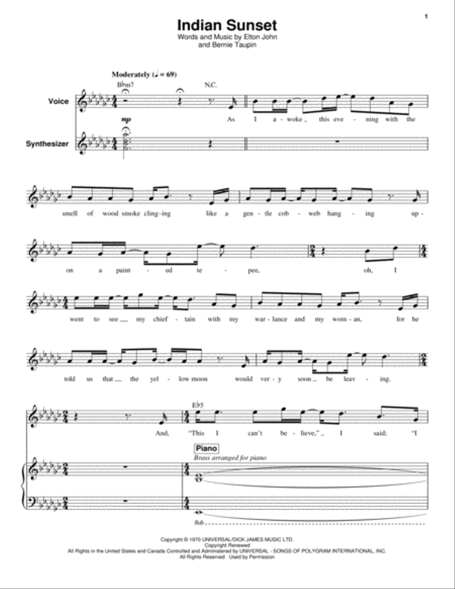Indian Sunset Piano scores gallery preview page 1