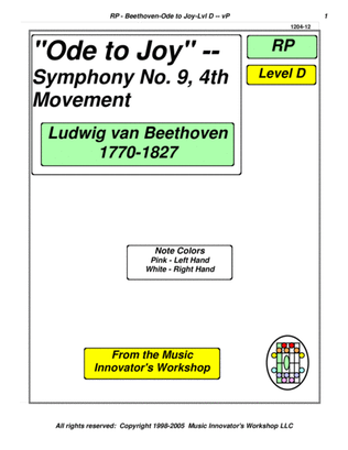 Beethoven - Ode to Joy Arrangement - (Key Map Tablature)