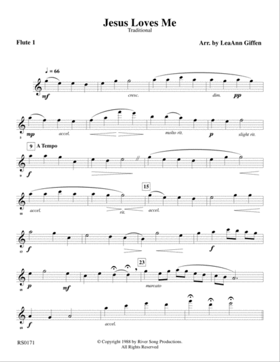 Jesus Loves Me Flute Trio scores gallery preview page 3