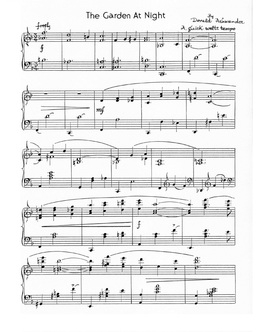 The Garden at Night Piano Solo scores gallery preview page 1