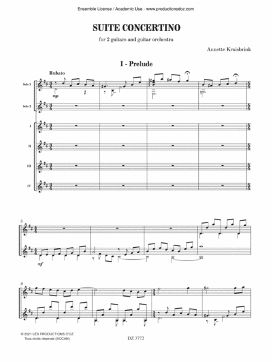 Suite Concertino Suite Concertino Guitar Ensemble scores gallery preview page 2