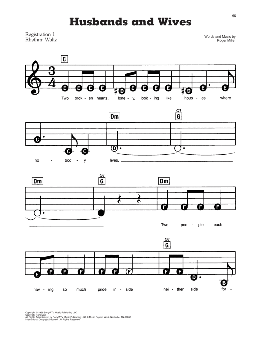 Husbands And Wives Electronic Keyboard scores gallery preview page 1