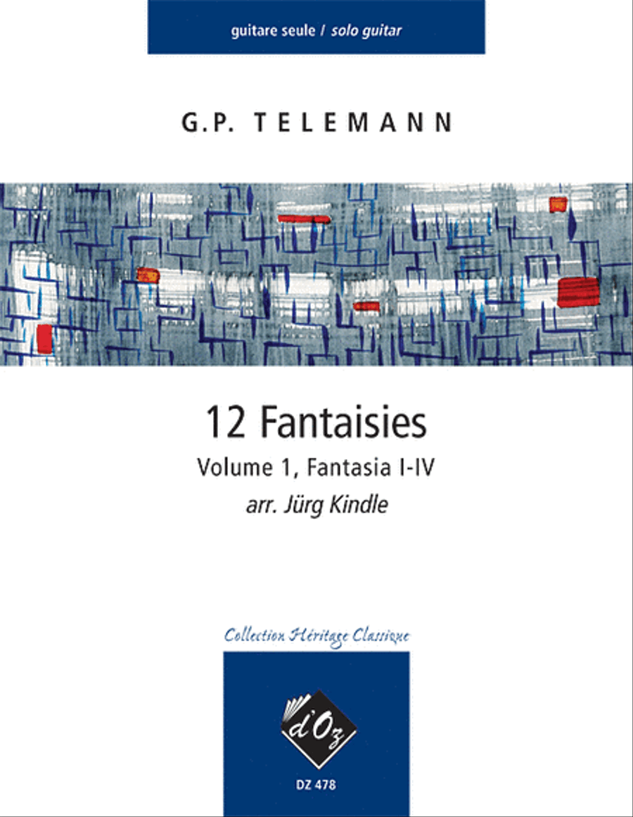 12 Fantasie, vol. 1, Fantasia I-IV Classical Guitar scores gallery preview page 1