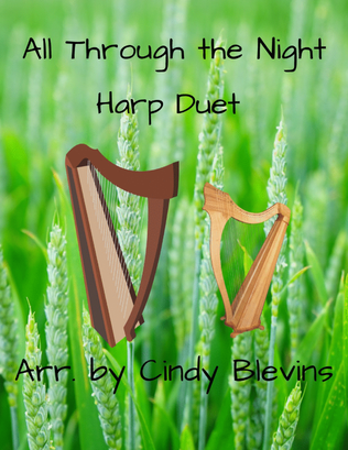 Book cover for All Through the Night, for Harp Duet