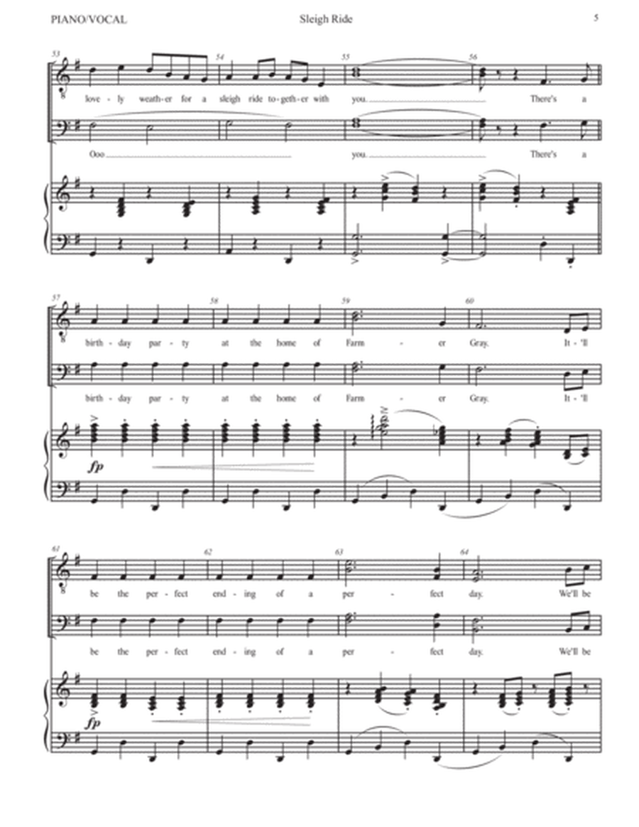 Sleigh Ride - VOCAL (TTBB) with Piano image number null