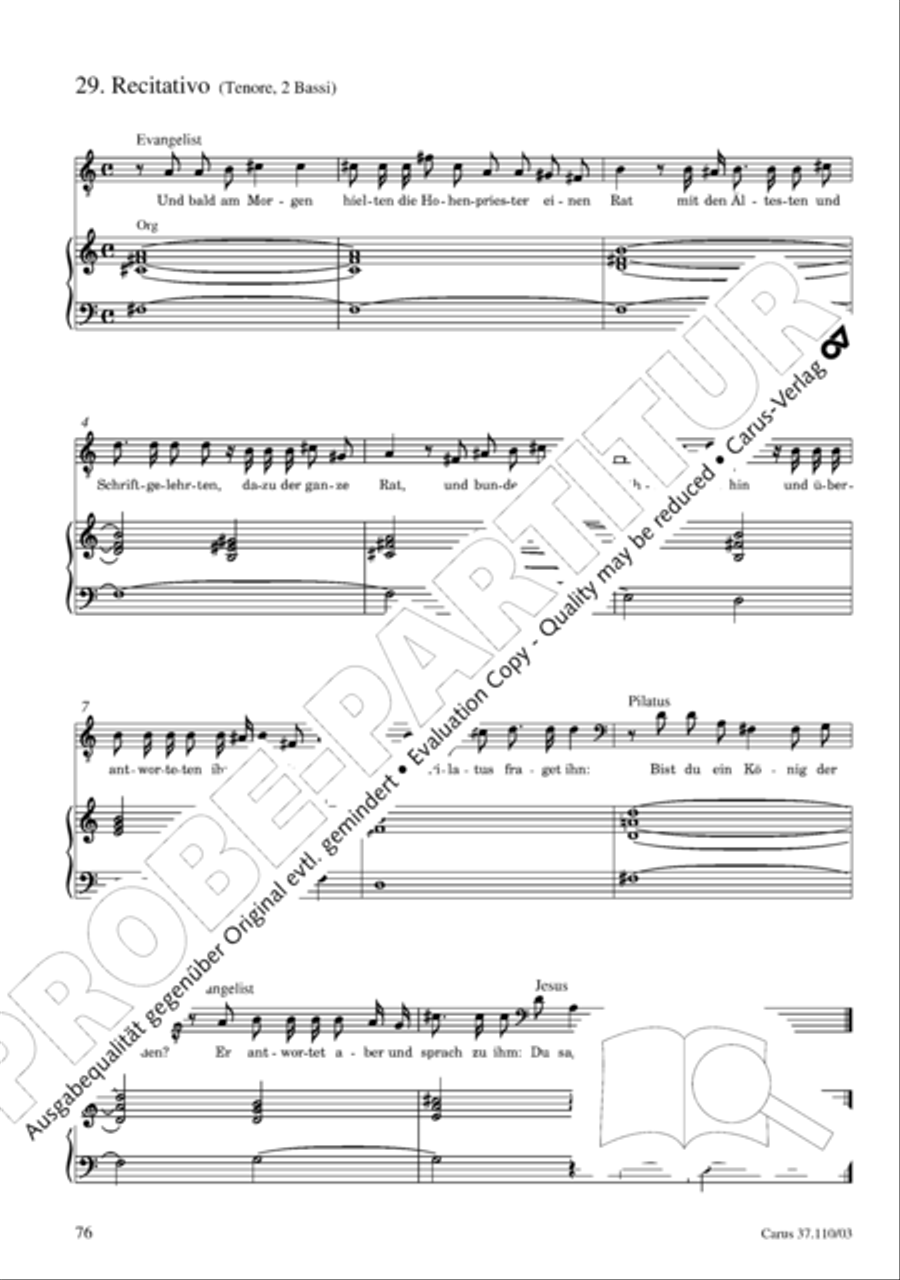 Markuspassion. Werkausgabe Reihe 1, Bd. 7 (Homilius) 4-Part scores gallery preview page 83
