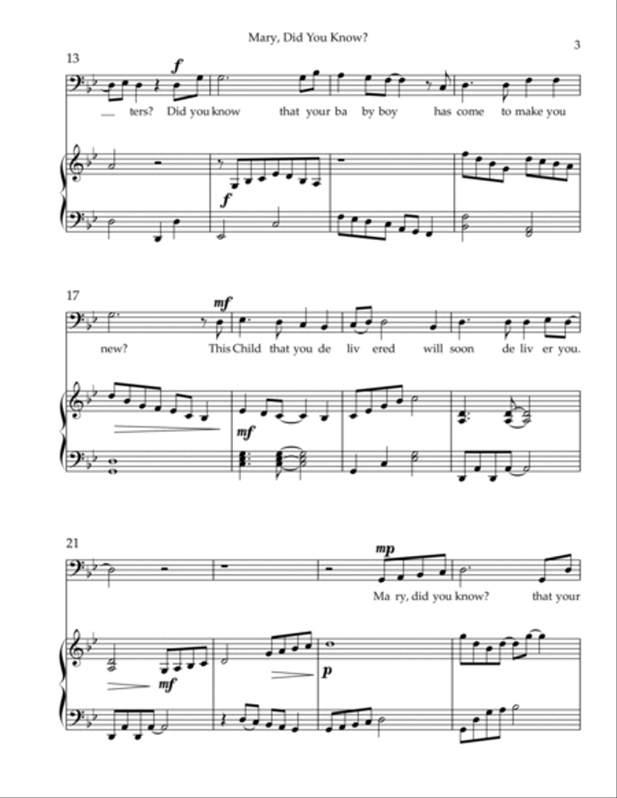 Mary, Did You Know? Mary, Did You Know? Harp scores gallery preview page 3