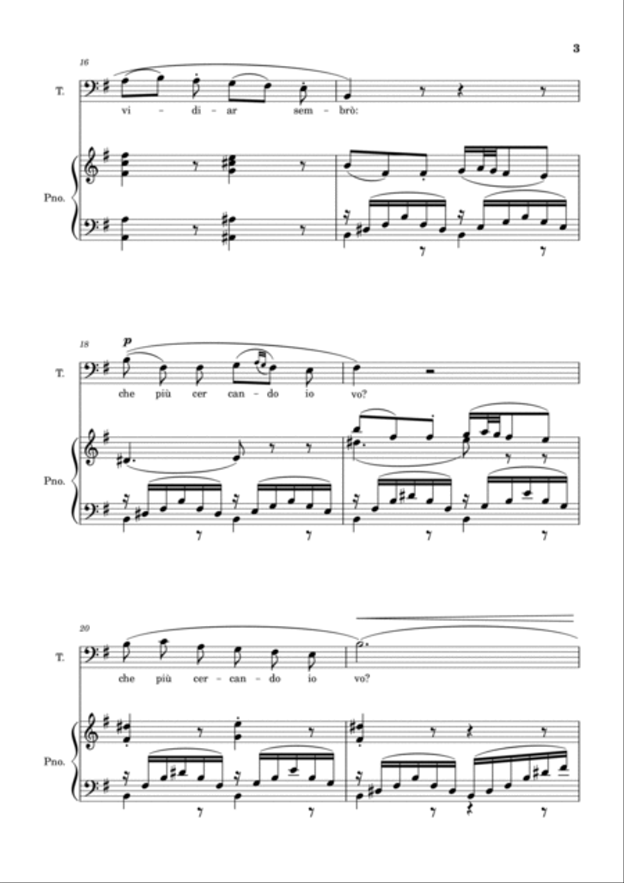 Una Furtiva Lagrima (Tenor in Em) Voice scores gallery preview page 3