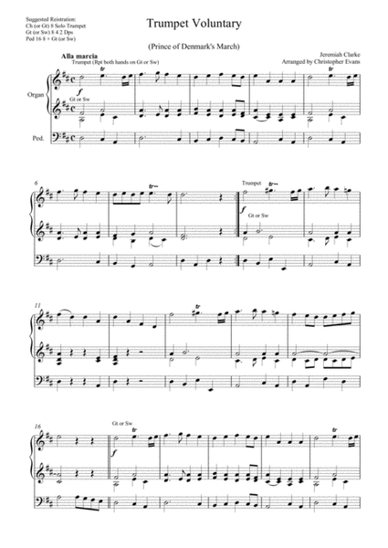Trumpet Voluntary (Jeremiah Clarke) arranged for Organ Solo image number null
