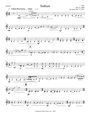 Sodium (2009, rev. 2015) for string quartet, violin 2 part