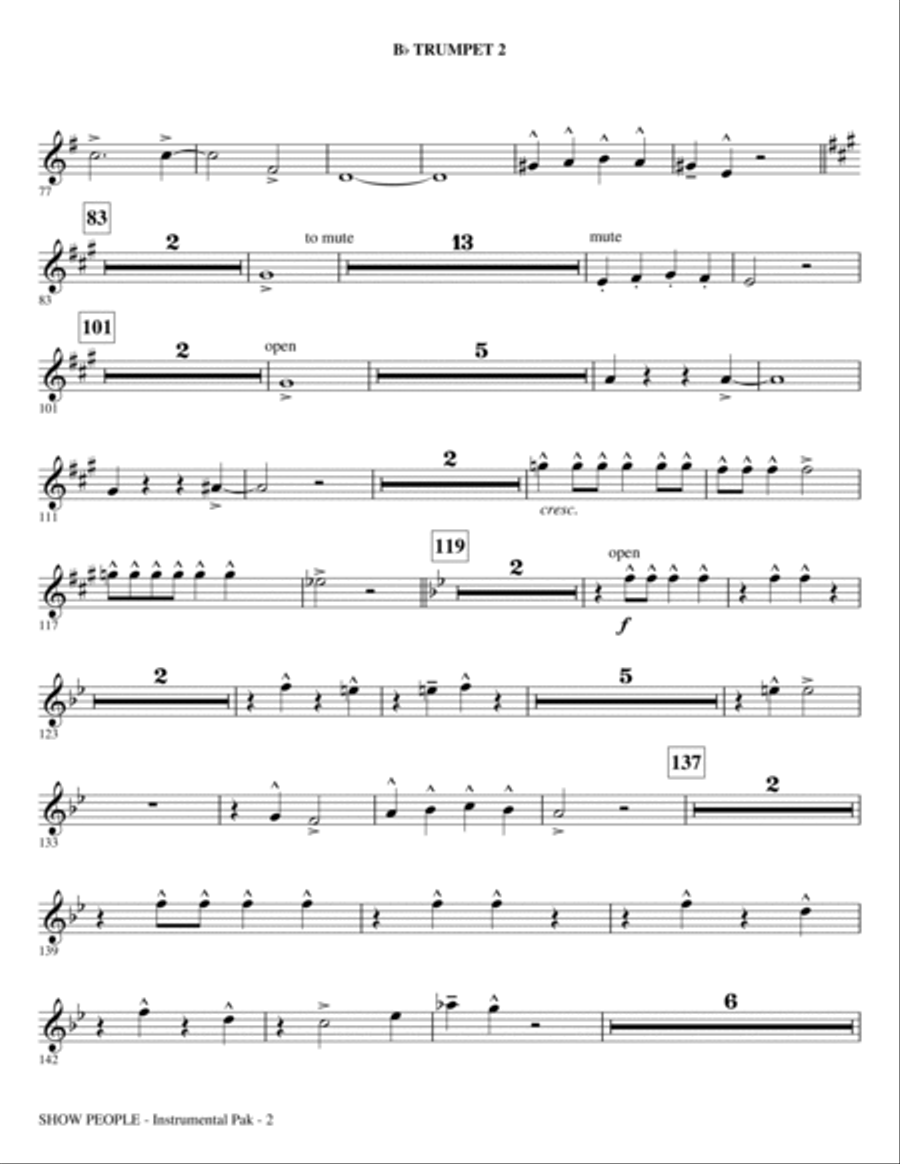 Show People - Bb Trumpet 2 Choir scores gallery preview page 2