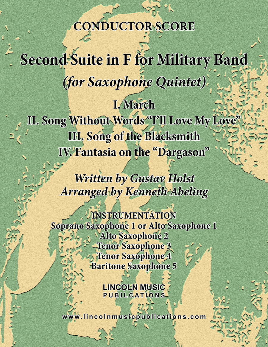 Book cover for Holst - Second Suite for Military Band in F (for Saxophone Quintet SATTB or AATTB)