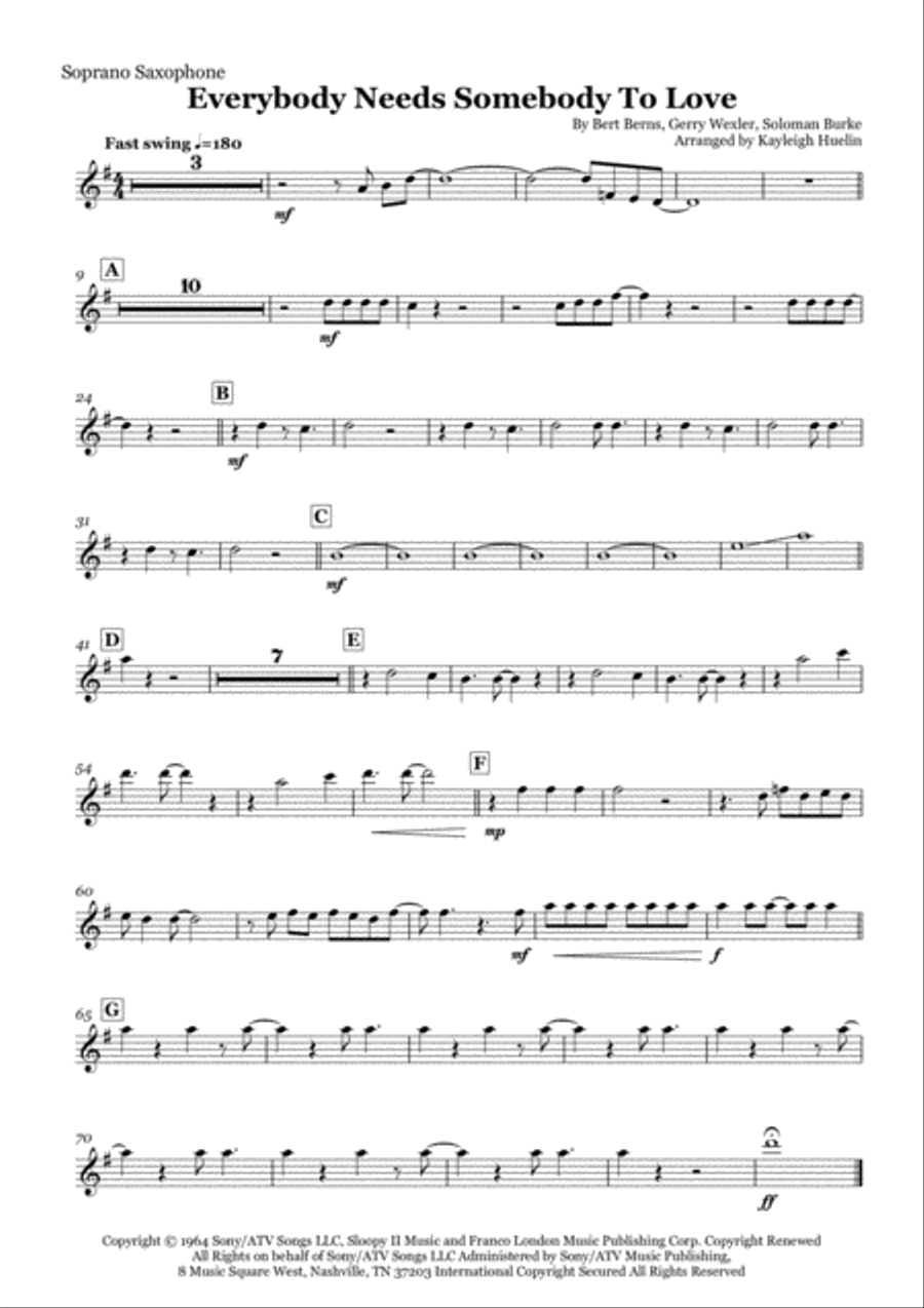 Everybody Needs Somebody To Love Woodwind Ensemble scores gallery preview page 5