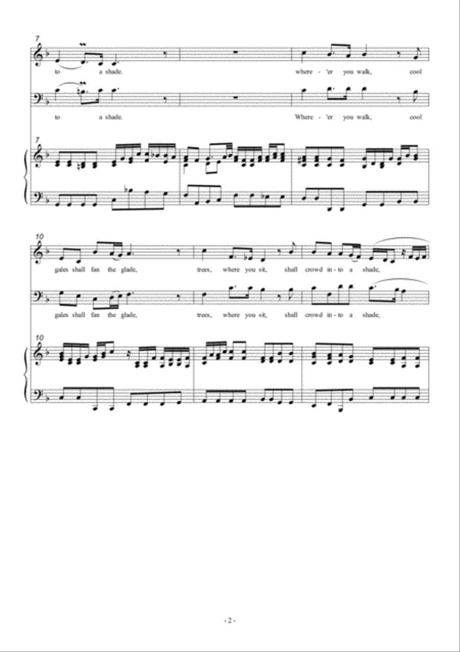 Where'er You Walk - arranged for SATB choir 4-Part scores gallery preview page 3
