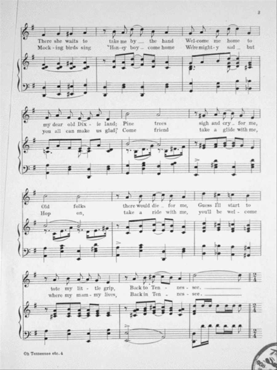 Tennessee, I Hear You Calling Me Voice scores gallery preview page 3