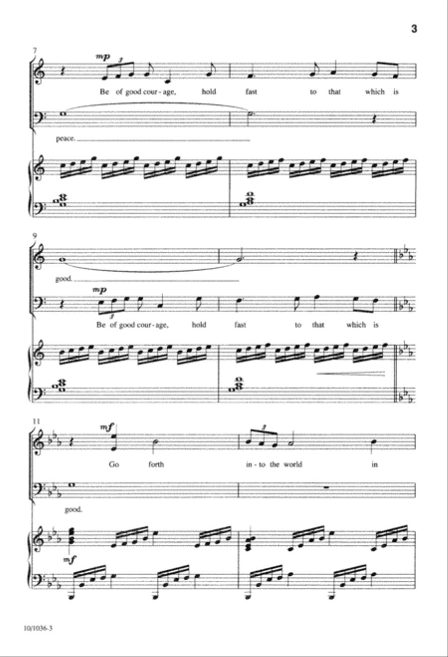 Go Forth Into the World in Peace 4-Part scores gallery preview page 3