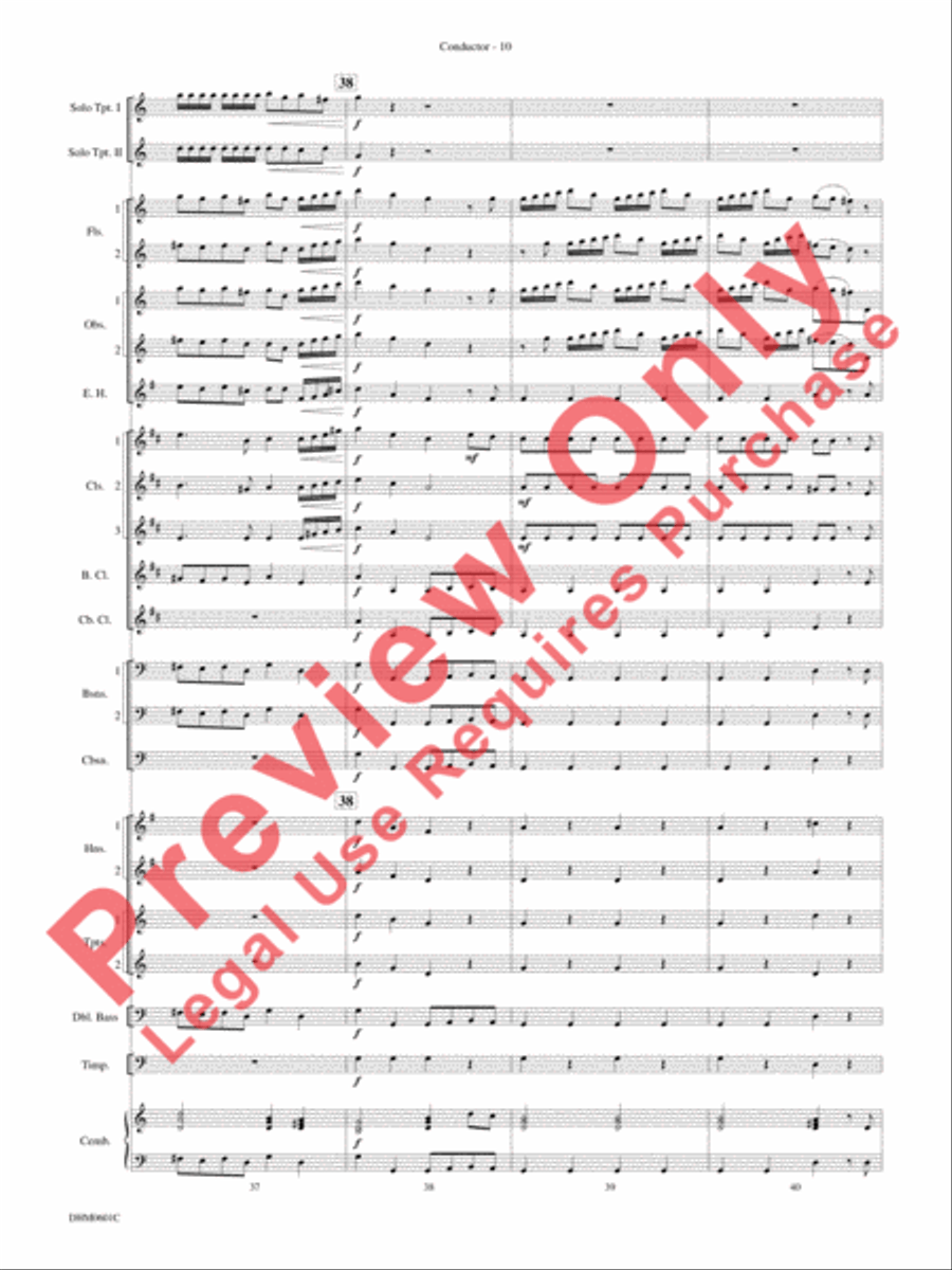 Concerto in C Major for Two Trumpets (I. Allegro, II. Largo, III. Allegro) Concert Band scores gallery preview page 14