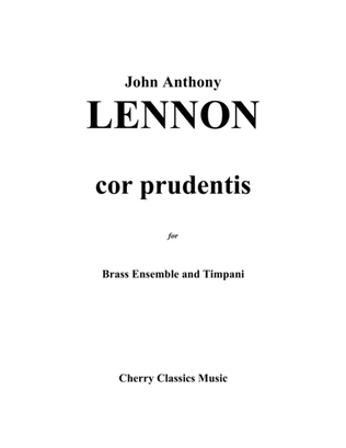 Book cover for cor prudentis for Large Brass Ensemble & Timpani