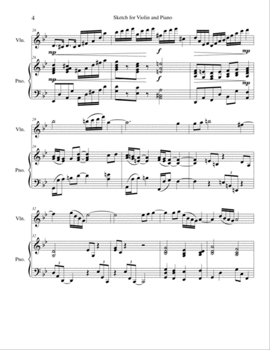 Sketch for Violin and Piano/ Piano & Violin Part, Op. 2 Violin Solo scores gallery preview page 4