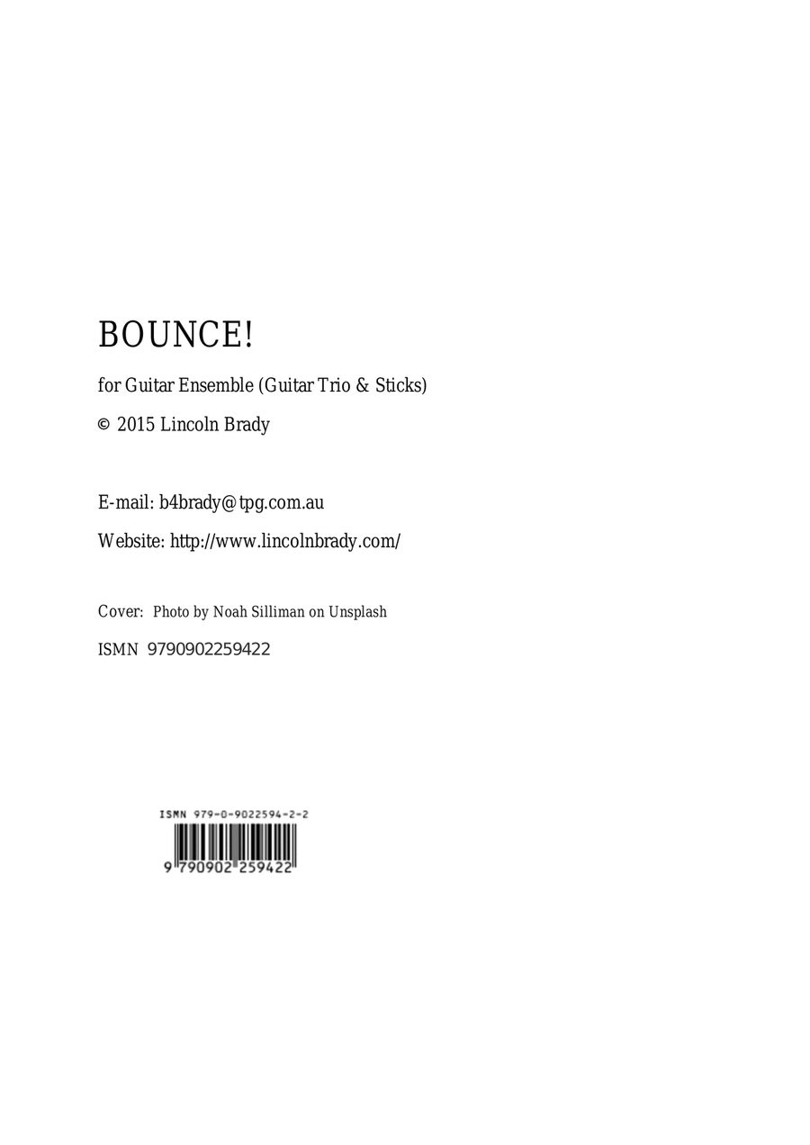 BOUNCE! - Junior Guitar Ensemble (Score & Parts) image number null