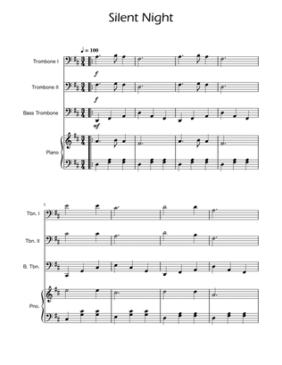 Silent Night - Trombone Trio w/ Piano